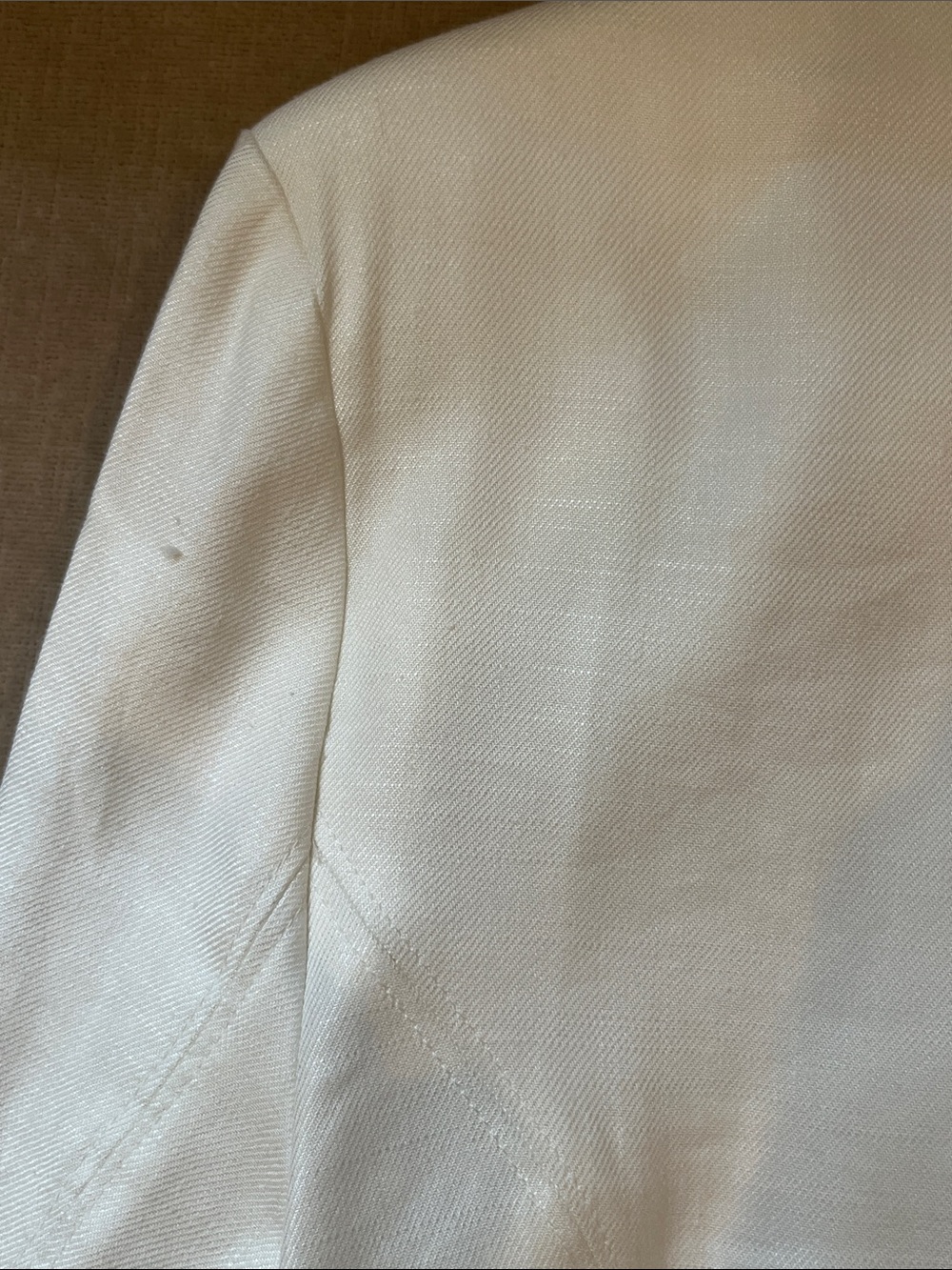 AS by DF Ivory Blazer Jacket Silver Button  Size Small Linen Tailored - Picture 13 of 14